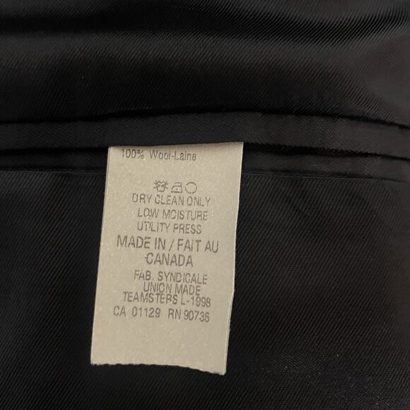 Ralph Lauren Blazer Jacket 100% Wool Lane Men's Size 44S Two Button Dark Gray - Picture 5 of 16